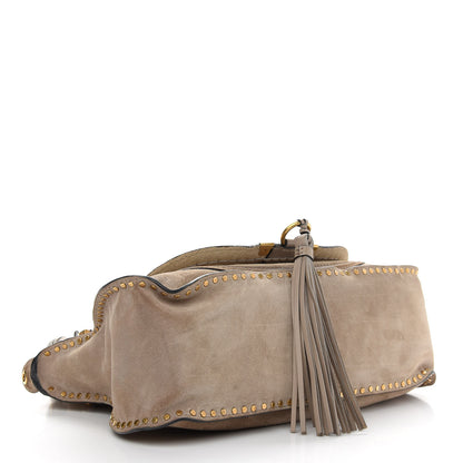 Chloe Suede Calfskin Braided Medium Marcie Satchel Motty Grey 4 of 12