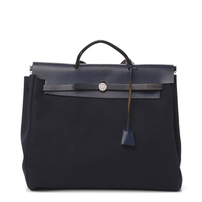 Hermes Toile Vache Calfskin Herbag 39 MM Bleu Indigo 1 of 12
