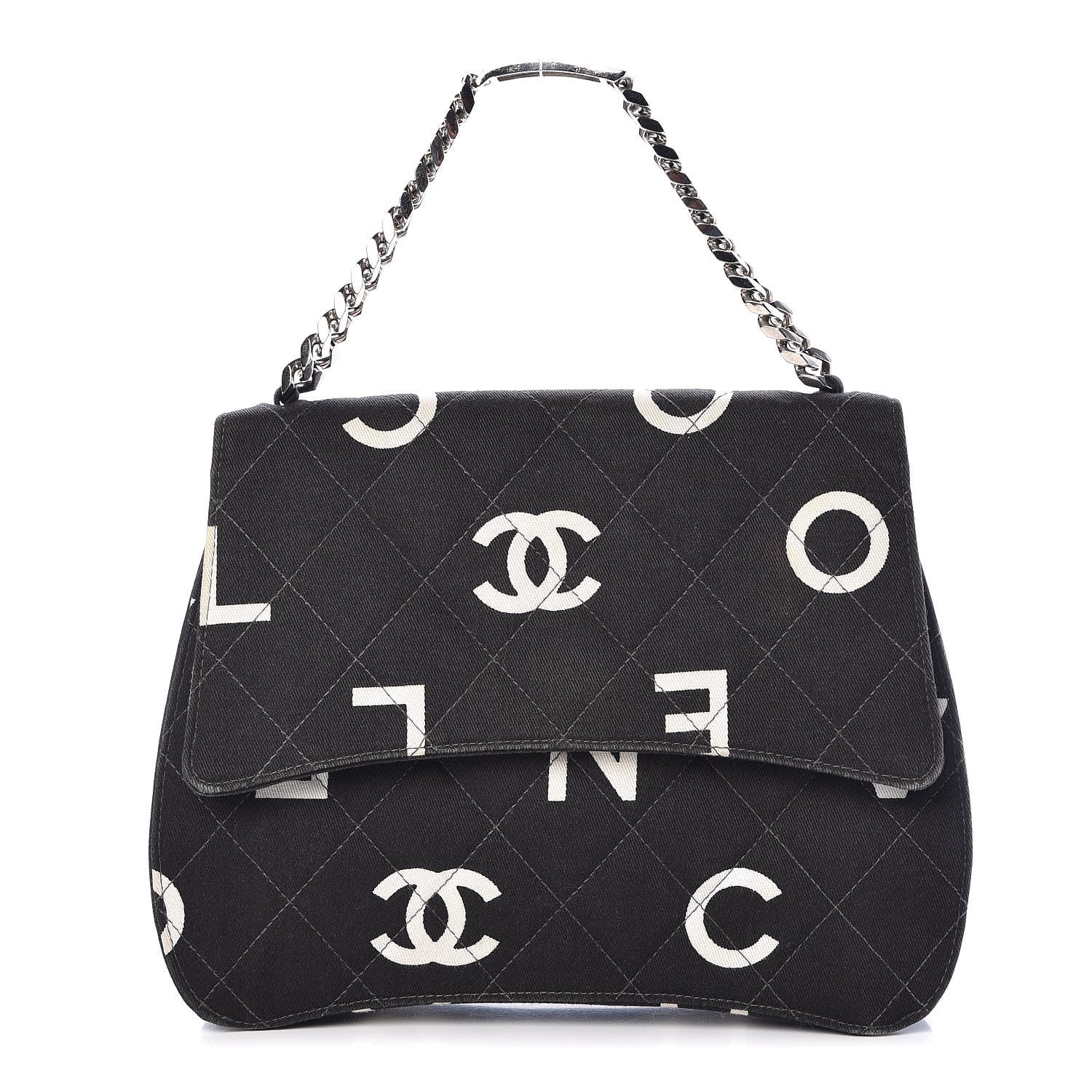 Chanel Canvas Quilted Coco ID Chain Bag Black 1 of 11