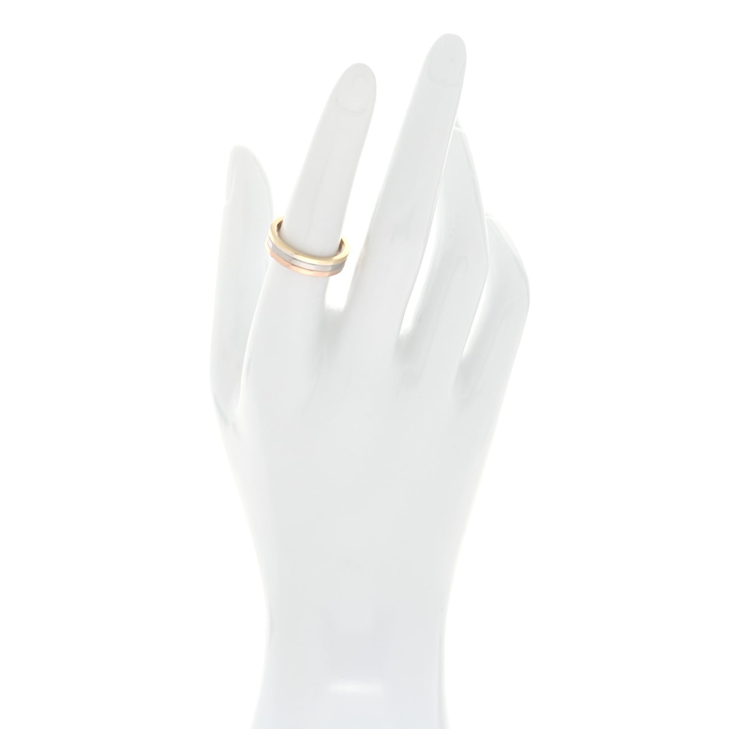 18K Pink White Yellow Gold 4.8mm Vendome Louis Cartier Wedding Band Ring 54 7