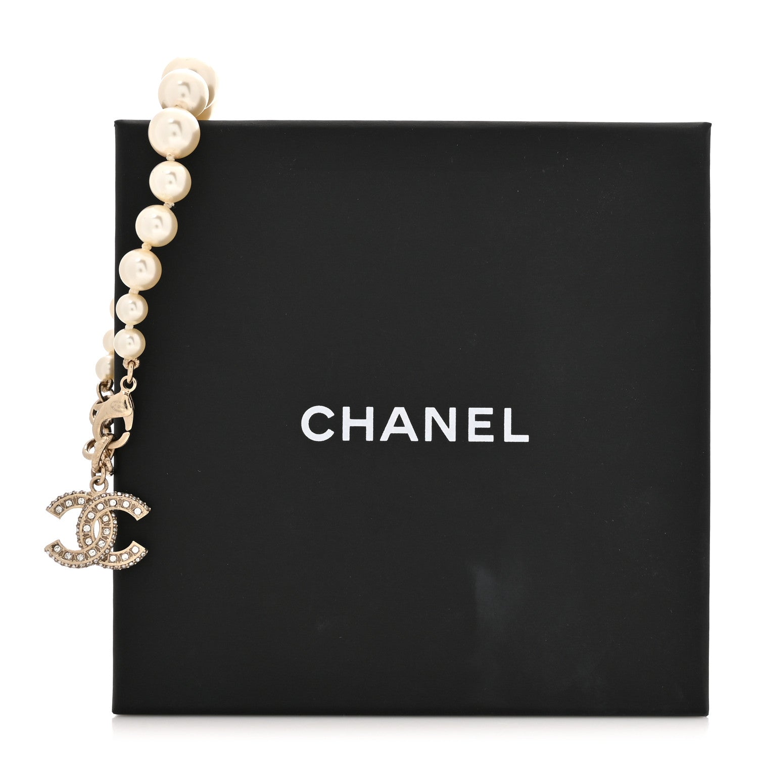 Chanel Graduated Pearl Crystal CC Bracelet Gold 5 of 5