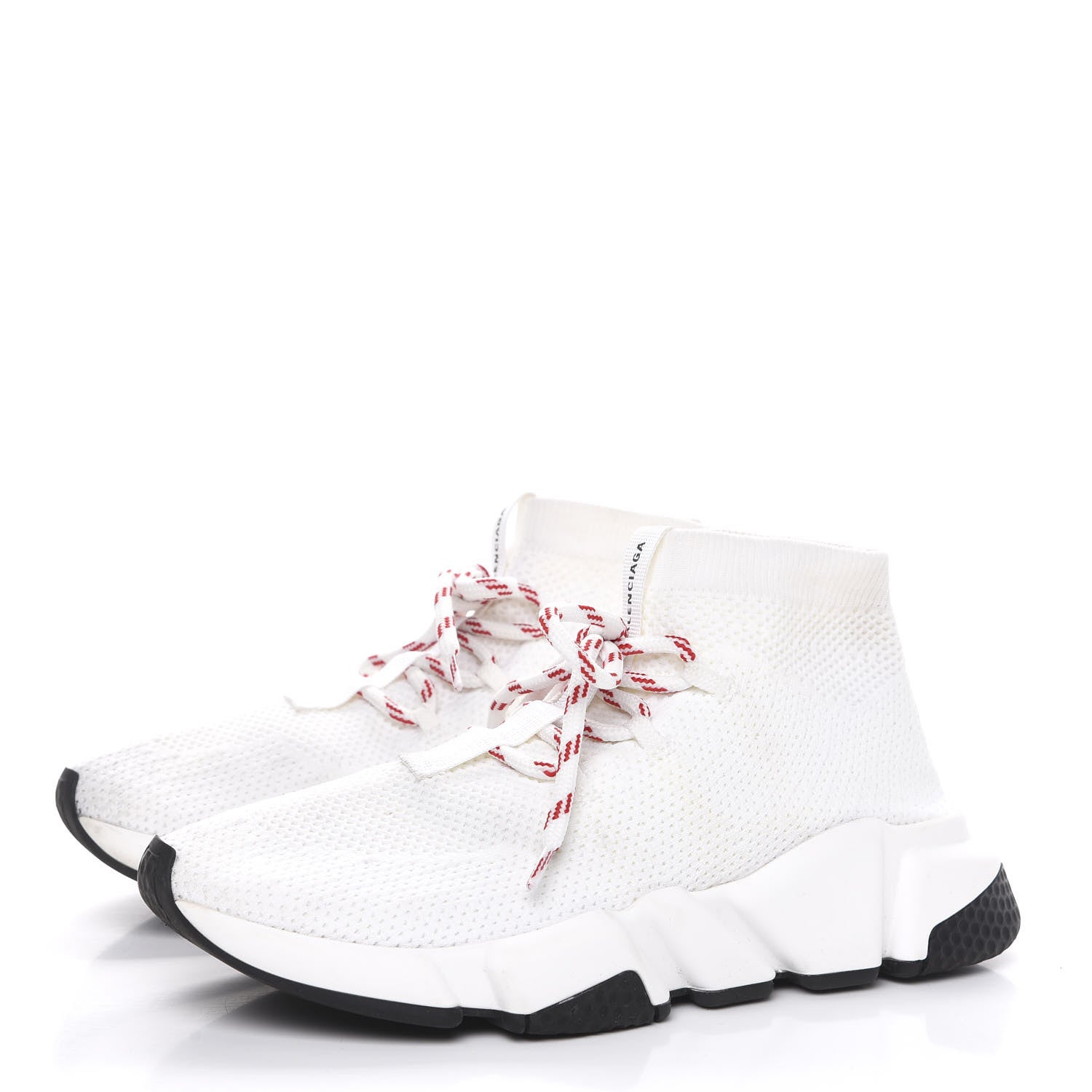 Balenciaga Knit Womens Speed Lace Up Sneakers 36 White 3 of 10