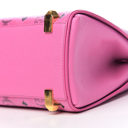 MCM Visetos Small Corina Shoulder Bag Pink 9 of 10