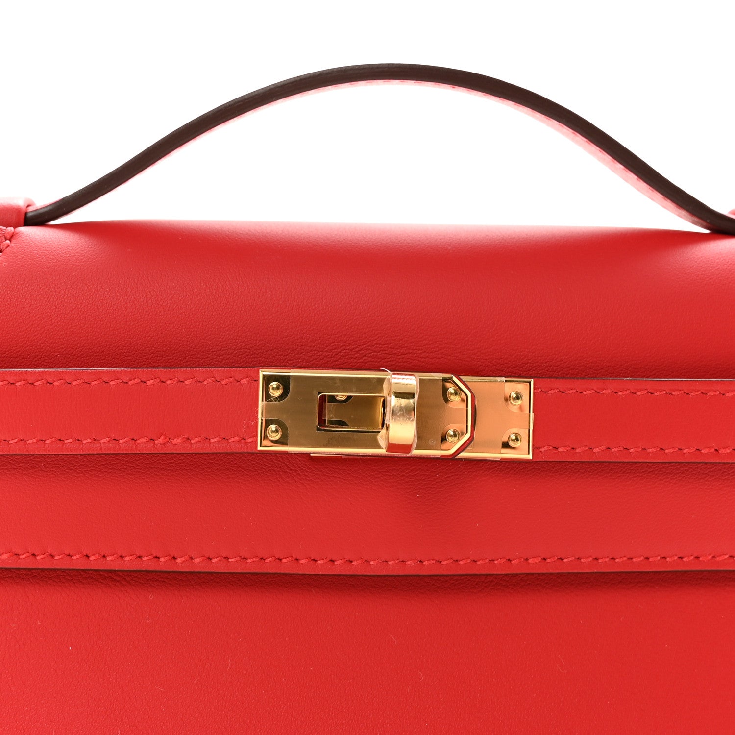 Hermes Swift Kelly Pochette Clutch Rouge Radieux 7 of 10