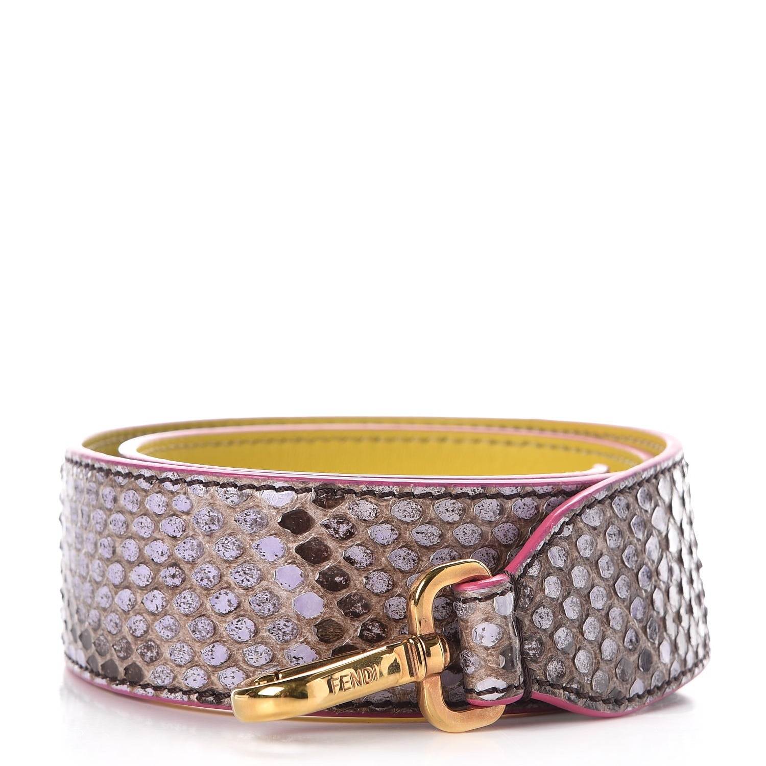 Fendi Shiny Python Vitello Dolce Strap You Purple Yellow 1 of 6
