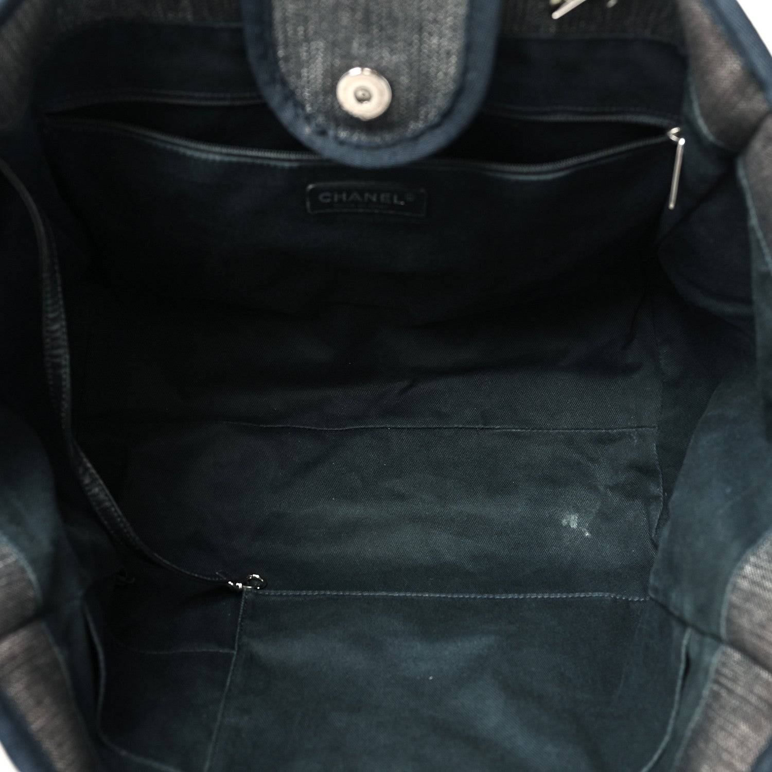 Chanel Denim Medium Deauville Tote Dark Blue 5 of 14