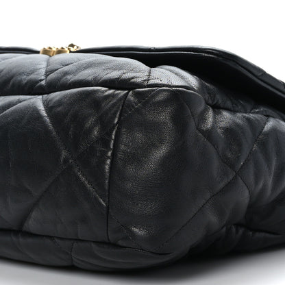 Chanel Shiny Goatskin Quilted Maxi Chanel 19 Flap Black 9 of 10