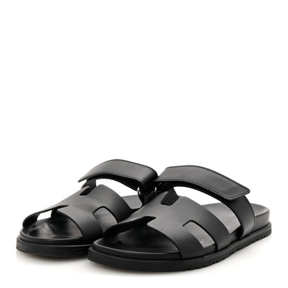 Hermes Calfskin Womens Chypre Sandals 40 Black 4 of 12
