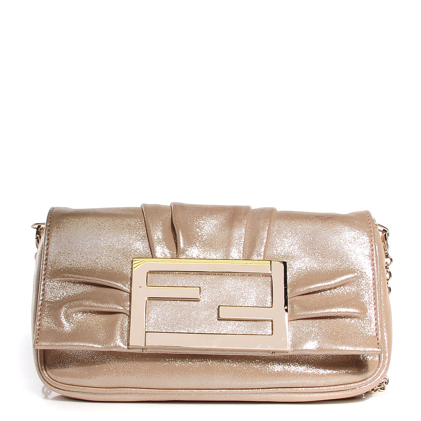 Metallic Calfskin Mia Pochette Beige