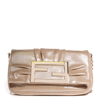 Fendi Metallic Calfskin Mia Pochette Beige 1 of 10