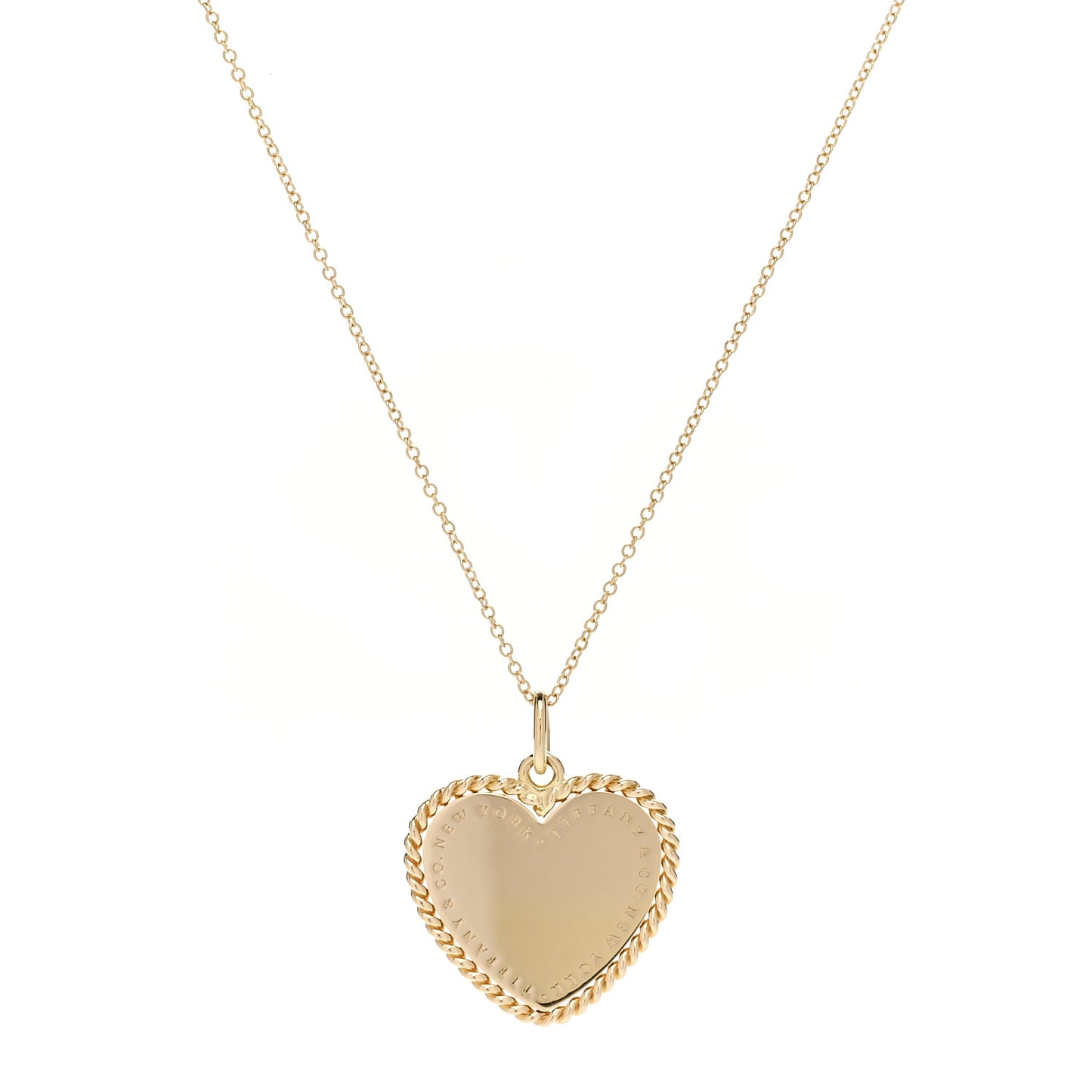 18K Yellow Gold Twist Heart Pendant Necklace