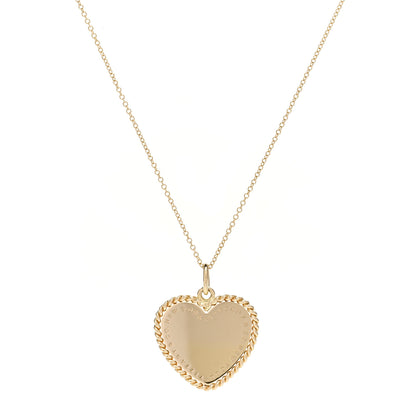 Tiffany 18K Yellow Gold Twist Heart Pendant Necklace 1 of 7