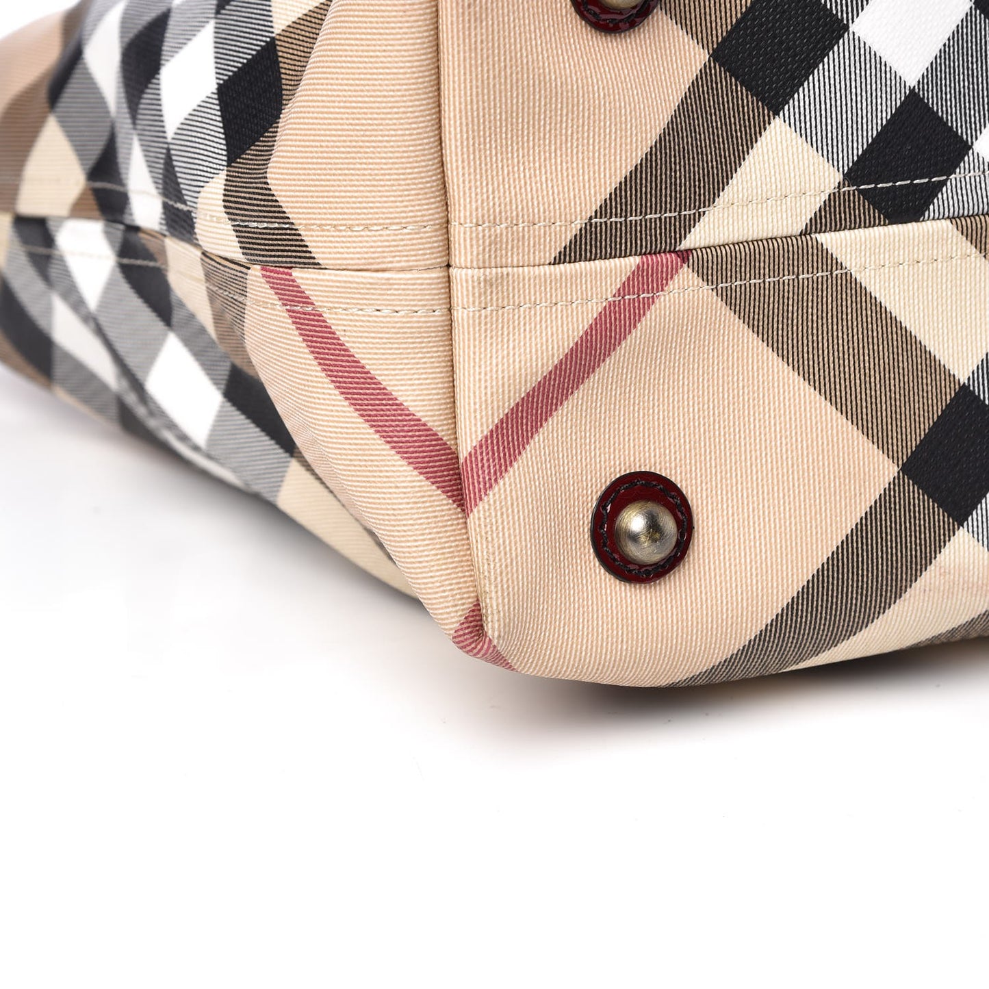 Patent Trim Small Nova Check Tote Red