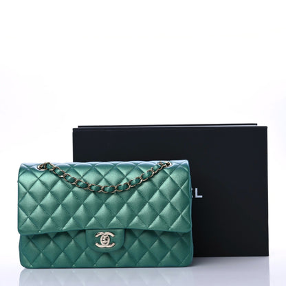 Chanel Iridescent Calfskin Quilted Medium Double Flap Green 10 of 10