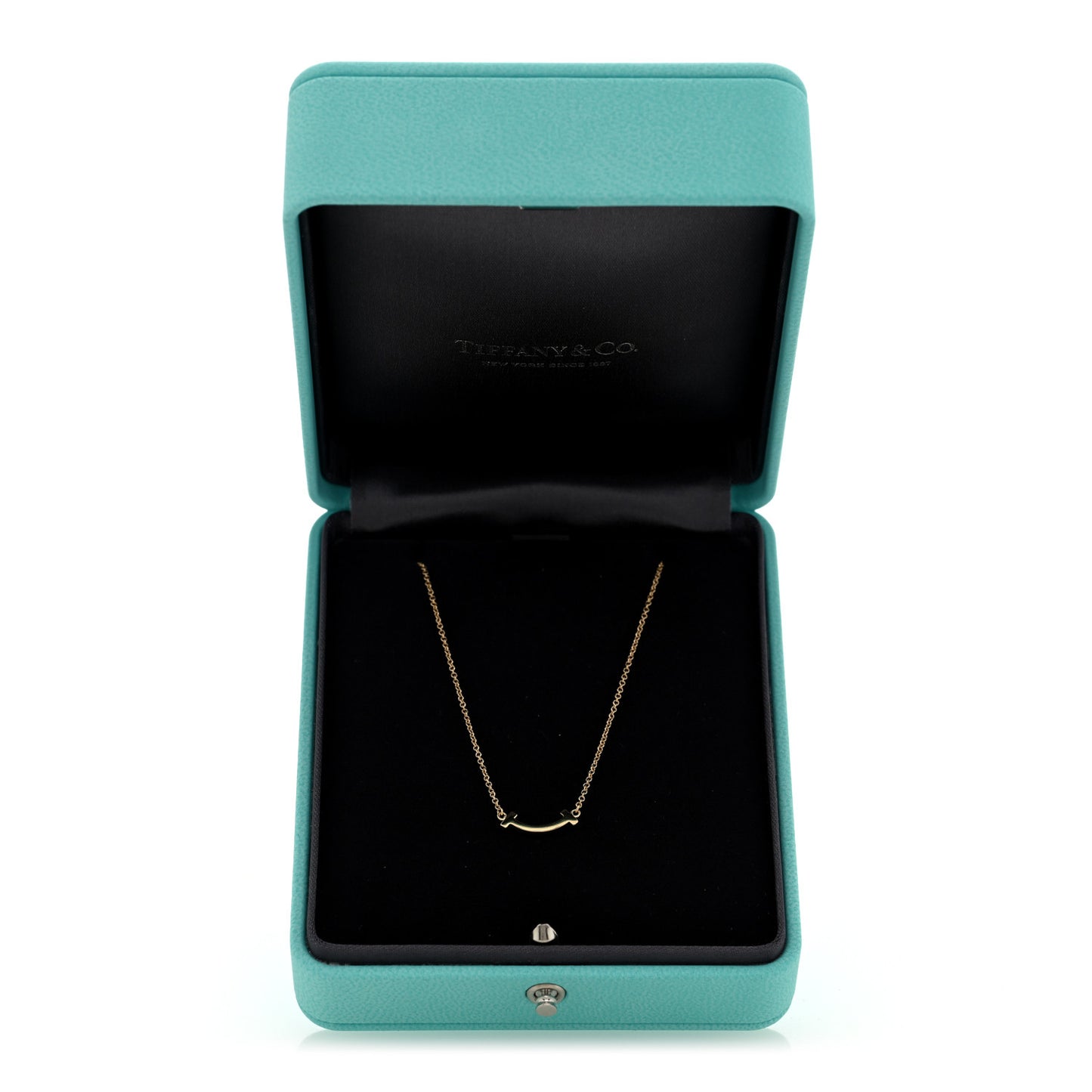 18K Yellow Gold Mini T Smile Pendant Necklace