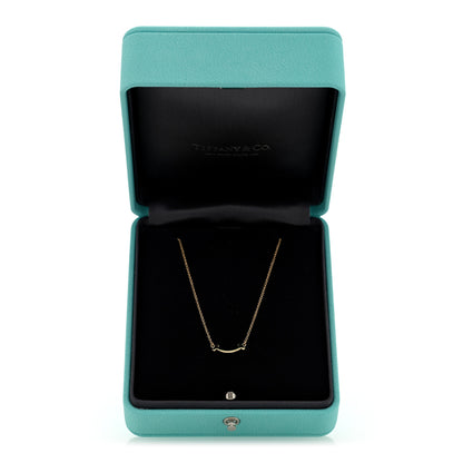 Tiffany 18K Yellow Gold Mini T Smile Pendant Necklace 5 of 5