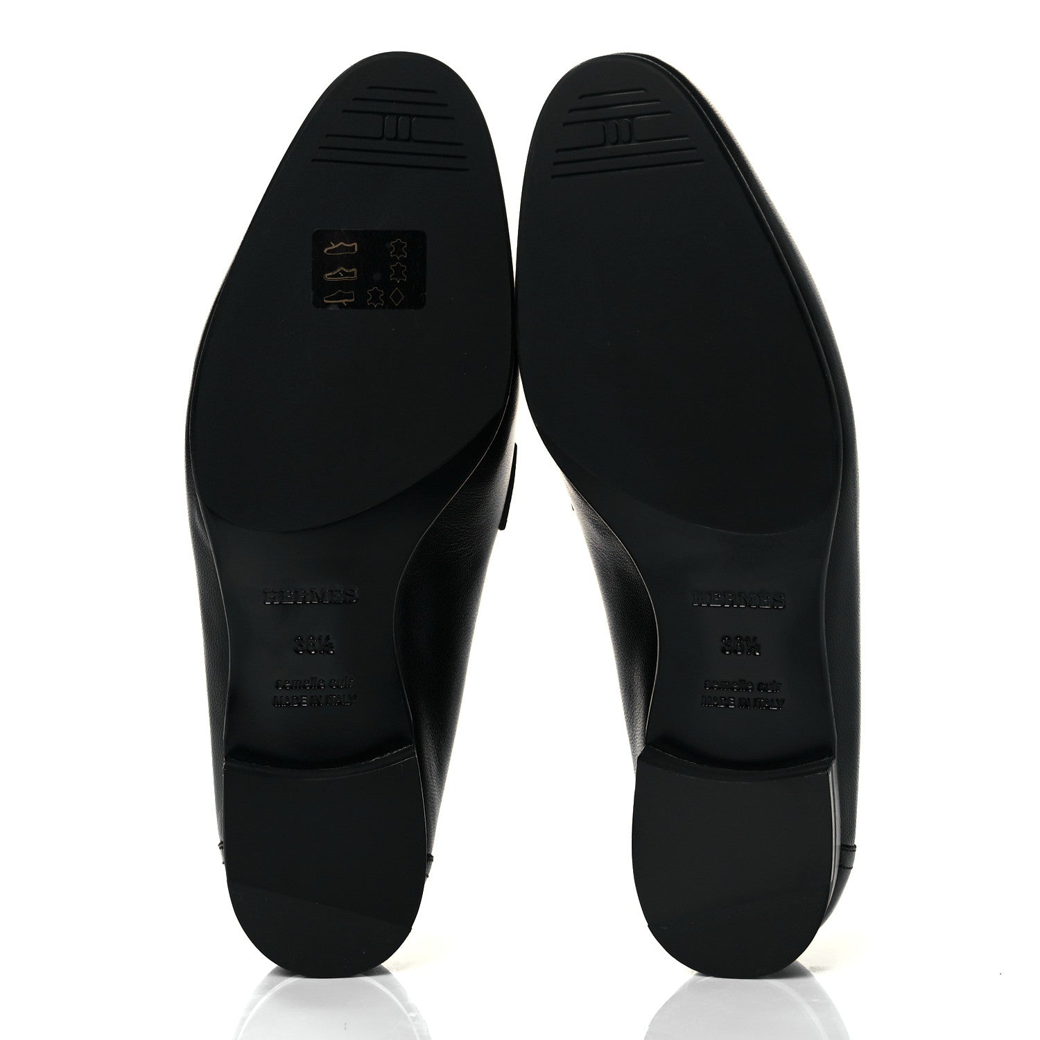 Hermes Goatskin Womens Royal Loafers 36.5 Black 5 of 9