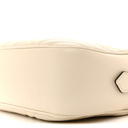 Gucci Calfskin Matelasse Small GG Marmont Chain Shoulder Bag White 10 of 12