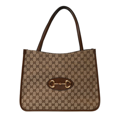 Gucci Monogram Horsebit 1955 Tote Bag Beige Brown Sugar 1 of 11