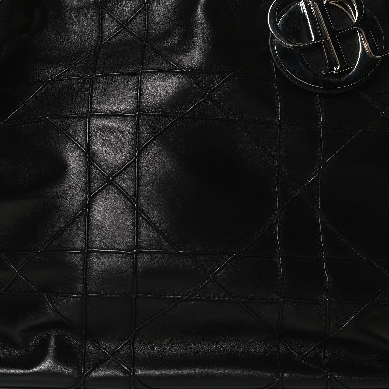 Christian Dior Lambskin Cannage Medium Granville Tote Black 7 of 14