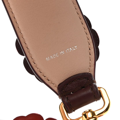 Fendi Vitello Dolce Flowerland Bi-Color Studded Strap You Bordeaux Plaster Multicolor 4 of 5