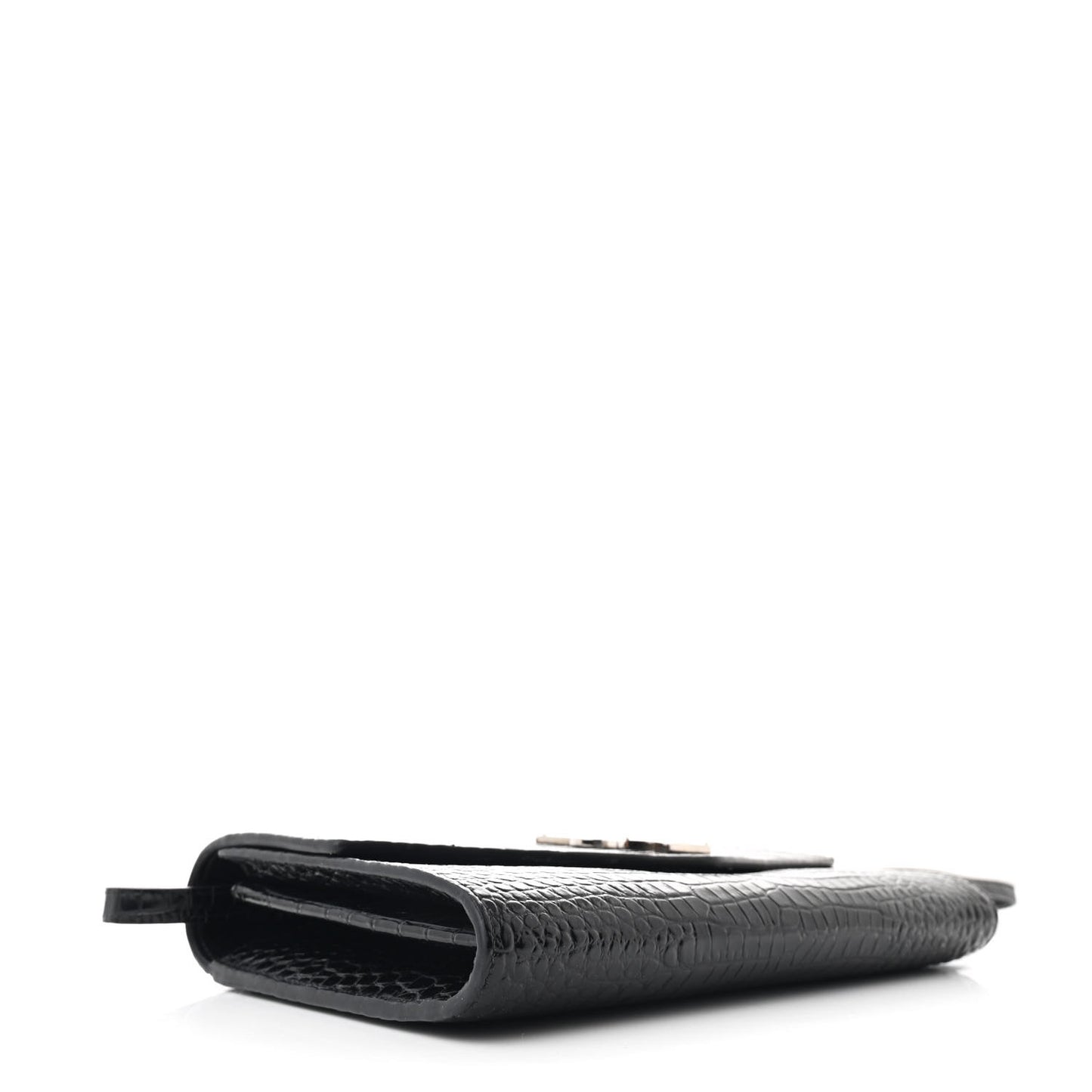 Calfskin Crocodile Embossed Monogram Uptown Crossbody Black
