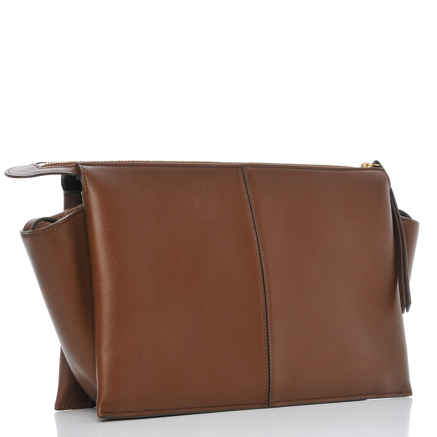 Celine Natural Calfskin Tri-Fold Clutch on Chain Havana 3 of 9