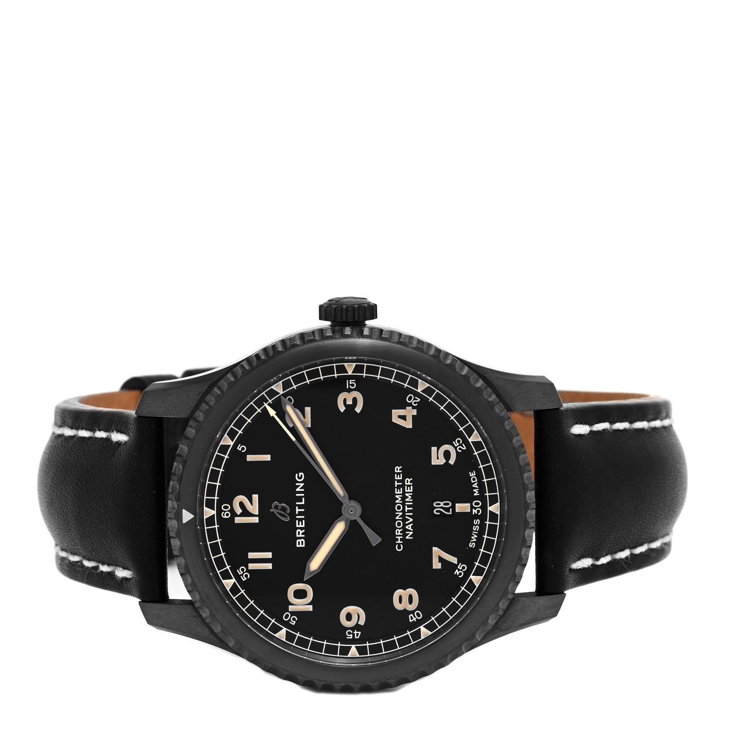 Breitling PVD Stainless Steel Calfskin 41mm Navitimer 8 Automatic Watch Black M17314 2 of 5