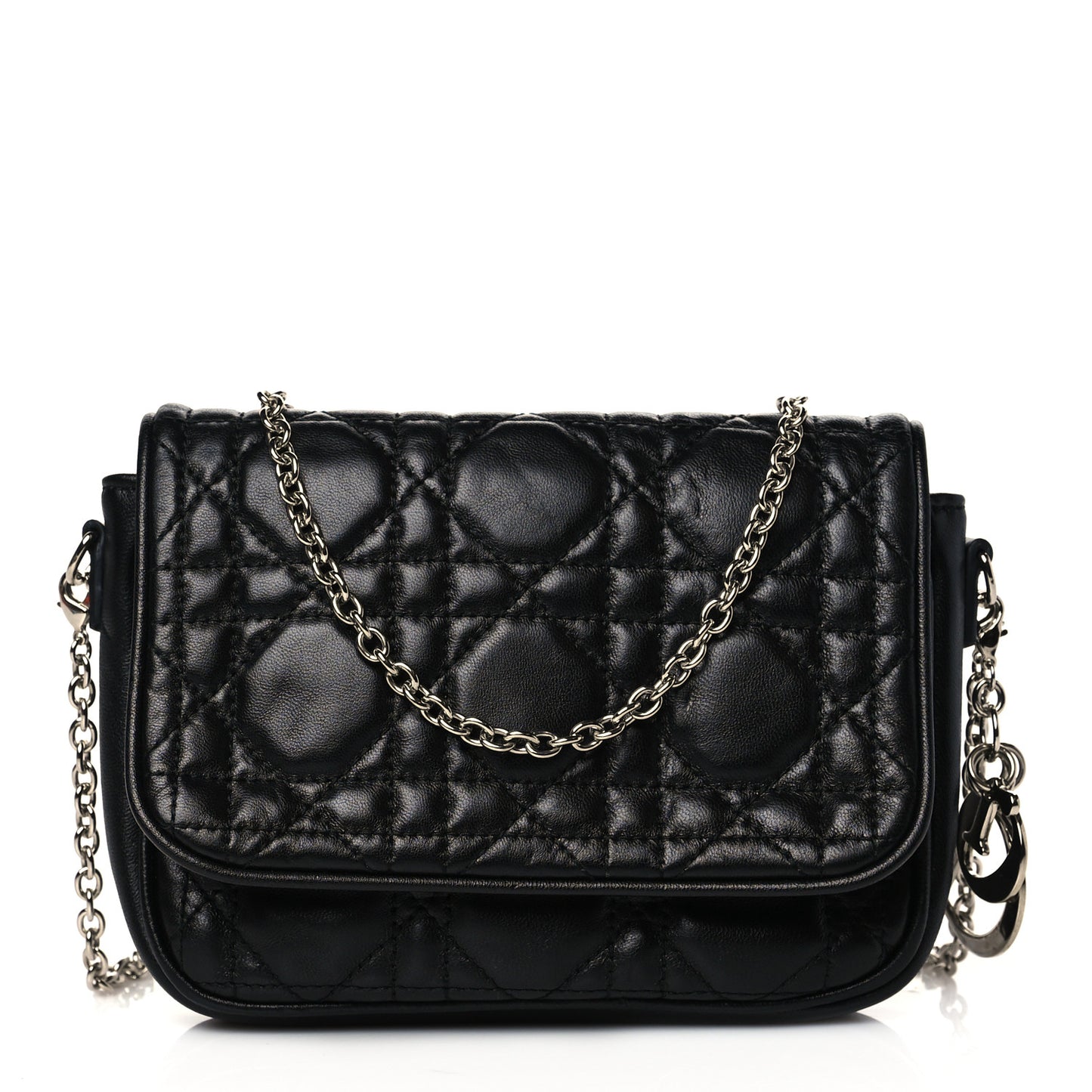 Lambskin Cannage Lady Dior Pochette Black