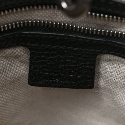 Gucci Pebbled Calfskin Studded Medium Soho Chain Shoulder Bag Black 6 of 9