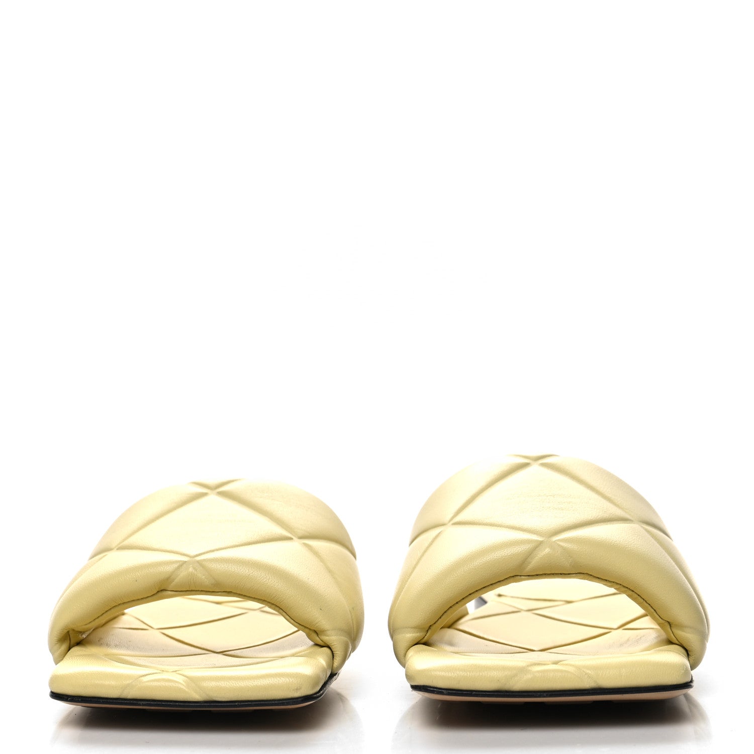 Bottega Veneta Nappa Quilted Rubber Lido Flat Sandals 37 Moon Beam 2 of 7