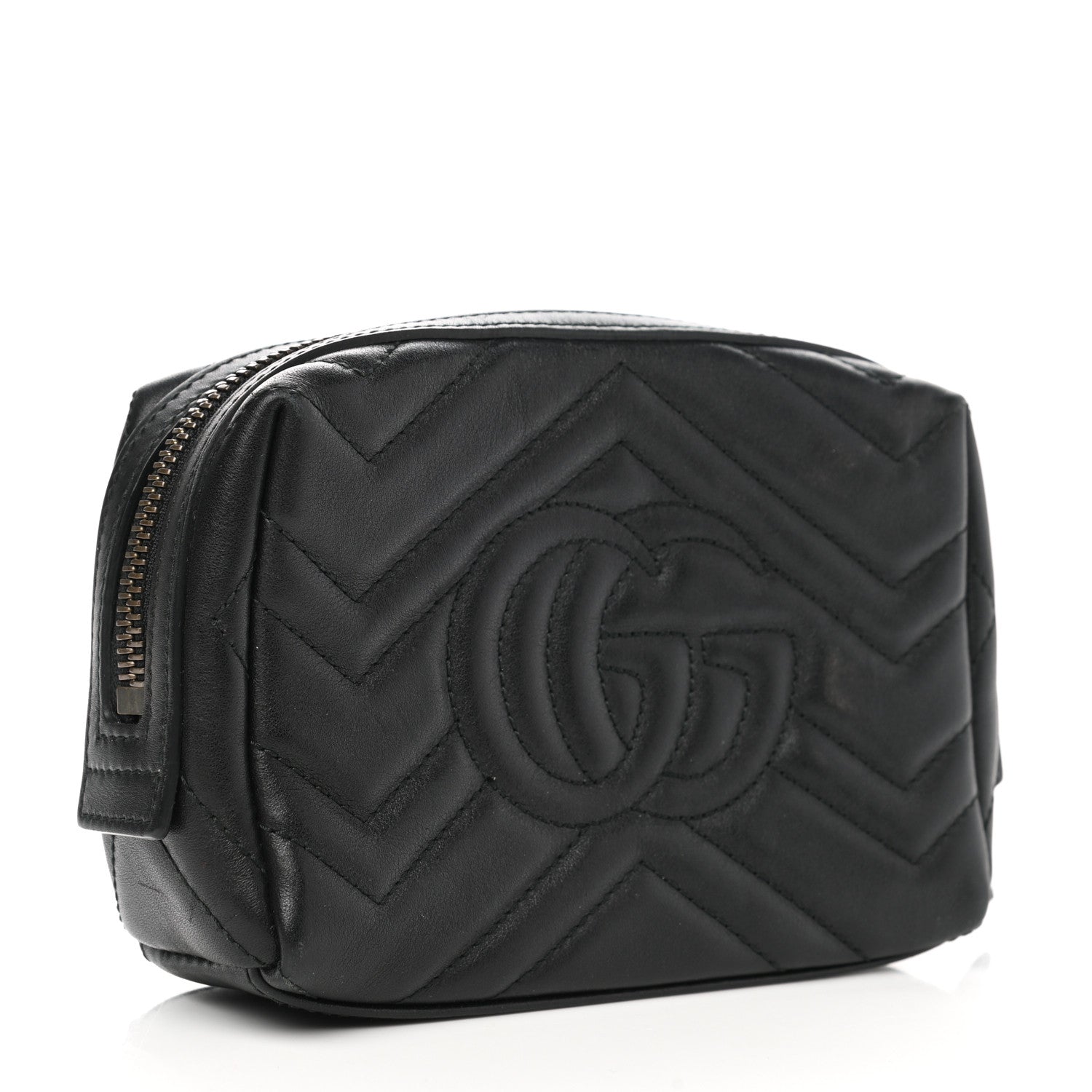 Gucci Calfskin Matelasse GG Marmont Cosmetic Case Black 3 of 8
