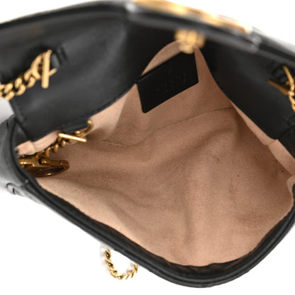Gucci Calfskin Matelasse Super Mini GG Marmont Shoulder Bag Black 5 of 11