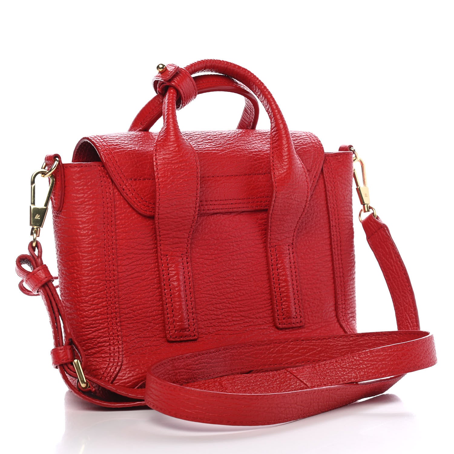 3.1 Phillip Lim Textured Calfskin Mini Pashli Satchel Red 3 of 8