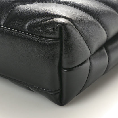 Saint Laurent Calfskin Y Quilted Monogram Toy Loulou Crossbody Bag Black 10 of 11