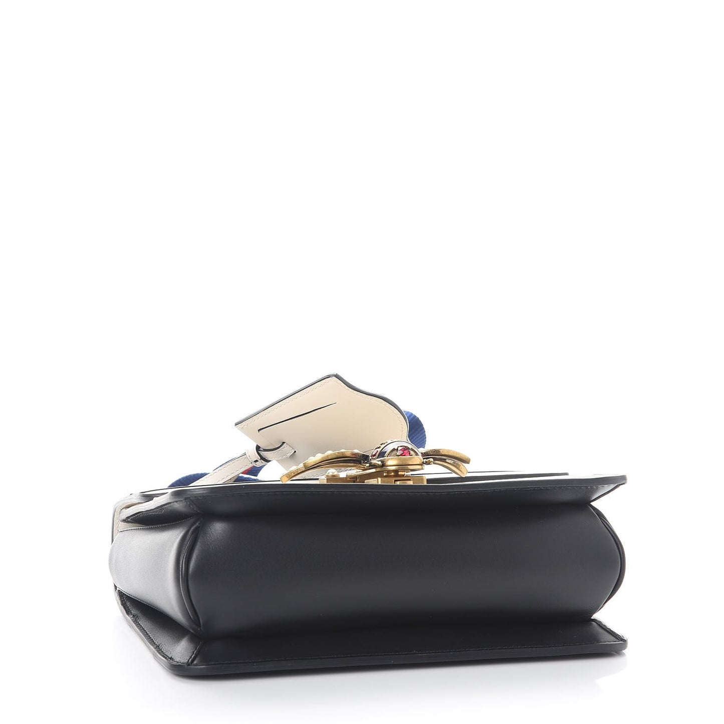 Calfskin Sylvie Web Queen Margaret Shoulder Bag Mystic White Black