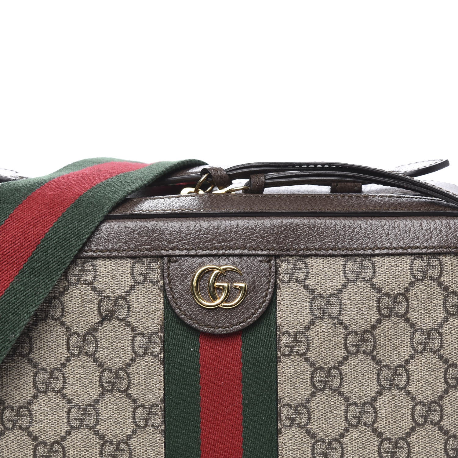 Gucci GG Supreme Monogram Web Small Ophidia Top Handle Shoulder Bag Brown 10 of 10