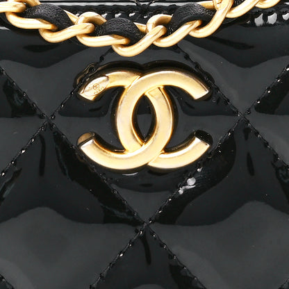 Chanel Patent Quilted Mini Pick Me Up Vanity Case Black 8 of 11