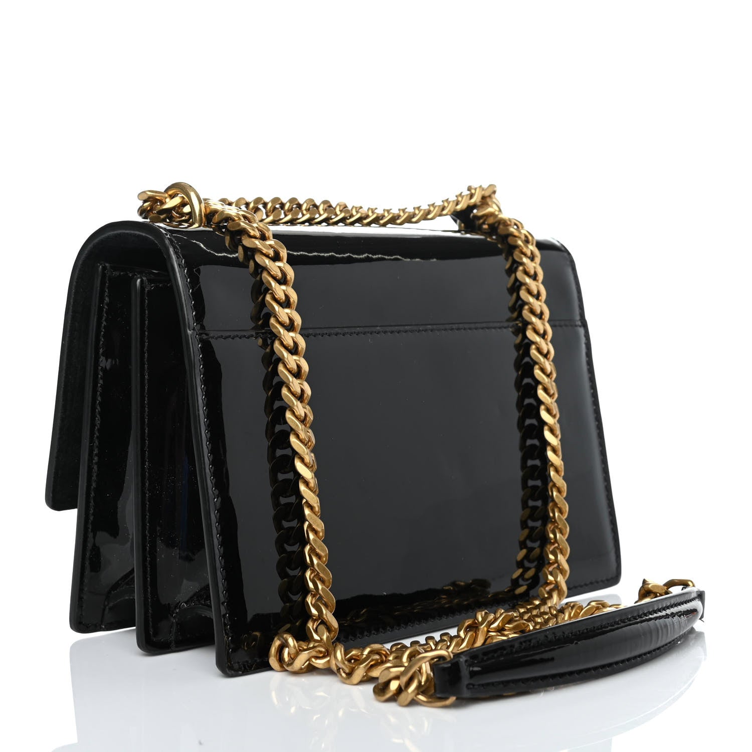 Saint Laurent Patent Monogram Sunset Black 2 of 4