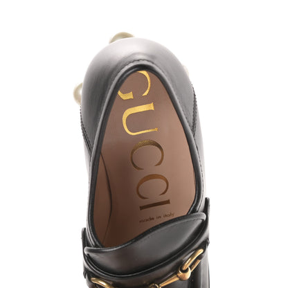 Gucci Malaga Kid Pearl Studded Vegas Platform Loafers 35 Black 7 of 10