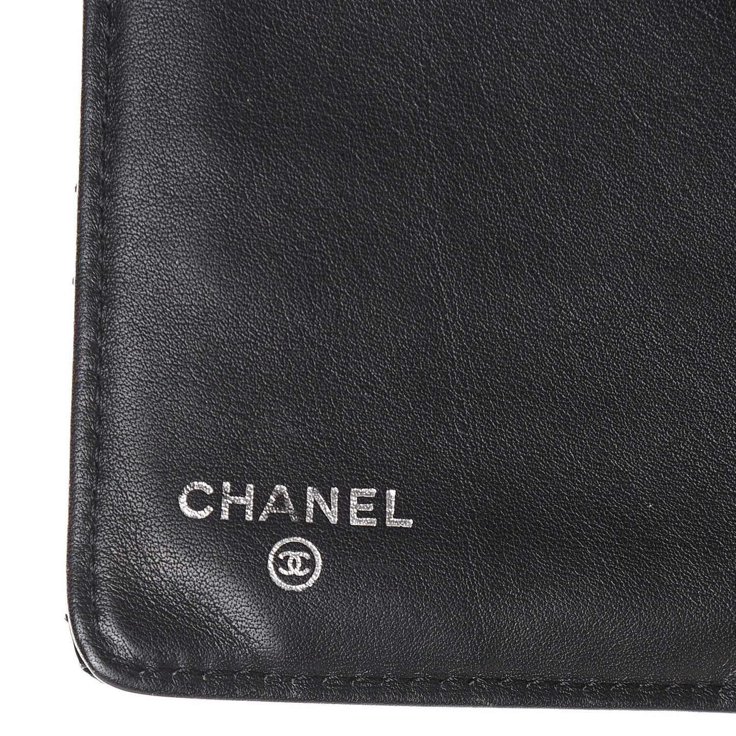 Patent Quilted Brilliant Zipped Pocket Wallet Black