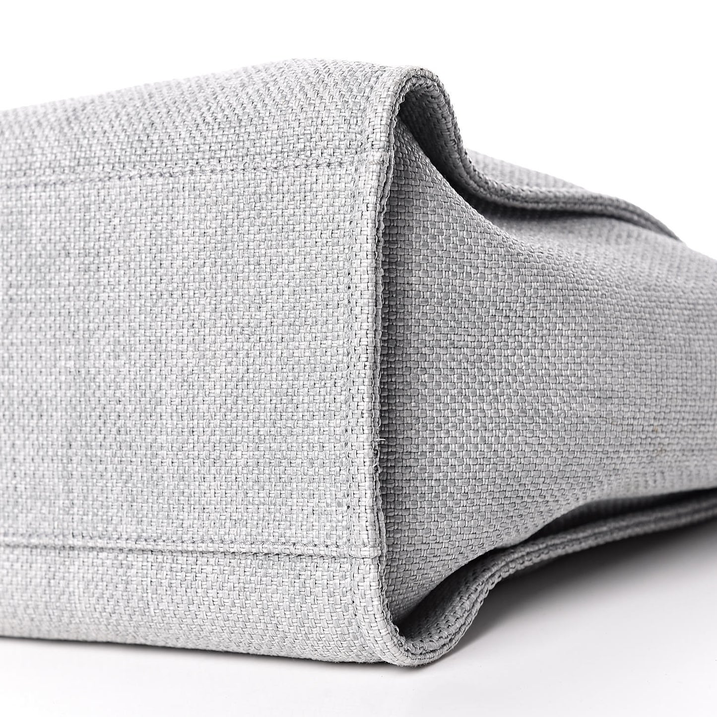 Woven Straw Raffia Large Deauville Tote Grey