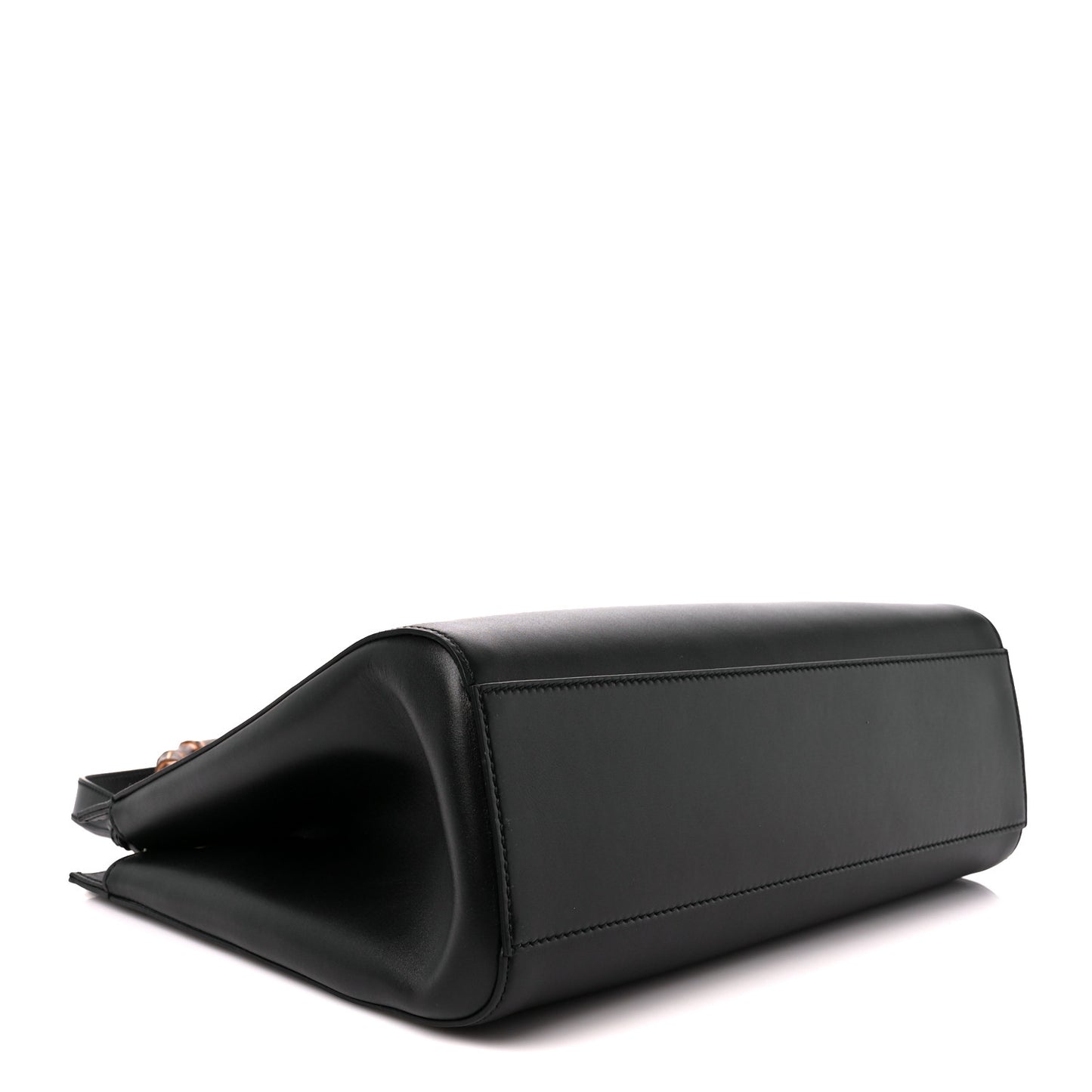 Nappa Bamboo Medium Nymphaea Top Handle Bag Black