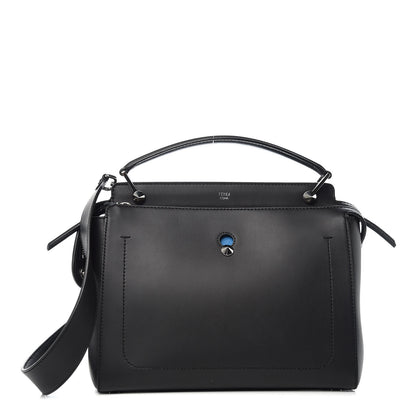 Fendi Vitello Baltico Dolce DotCom Satchel Black Blue Royal 1 of 11