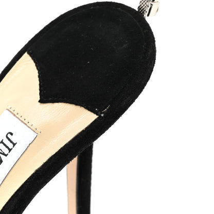 Jimmy Choo Suede Crystal Saeda 100 Pumps 35 Black 10 of 11