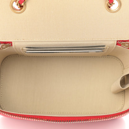Chanel Lambskin Quilted Pearl Crush Small Vanity Case With Chain Red 5 of 9
