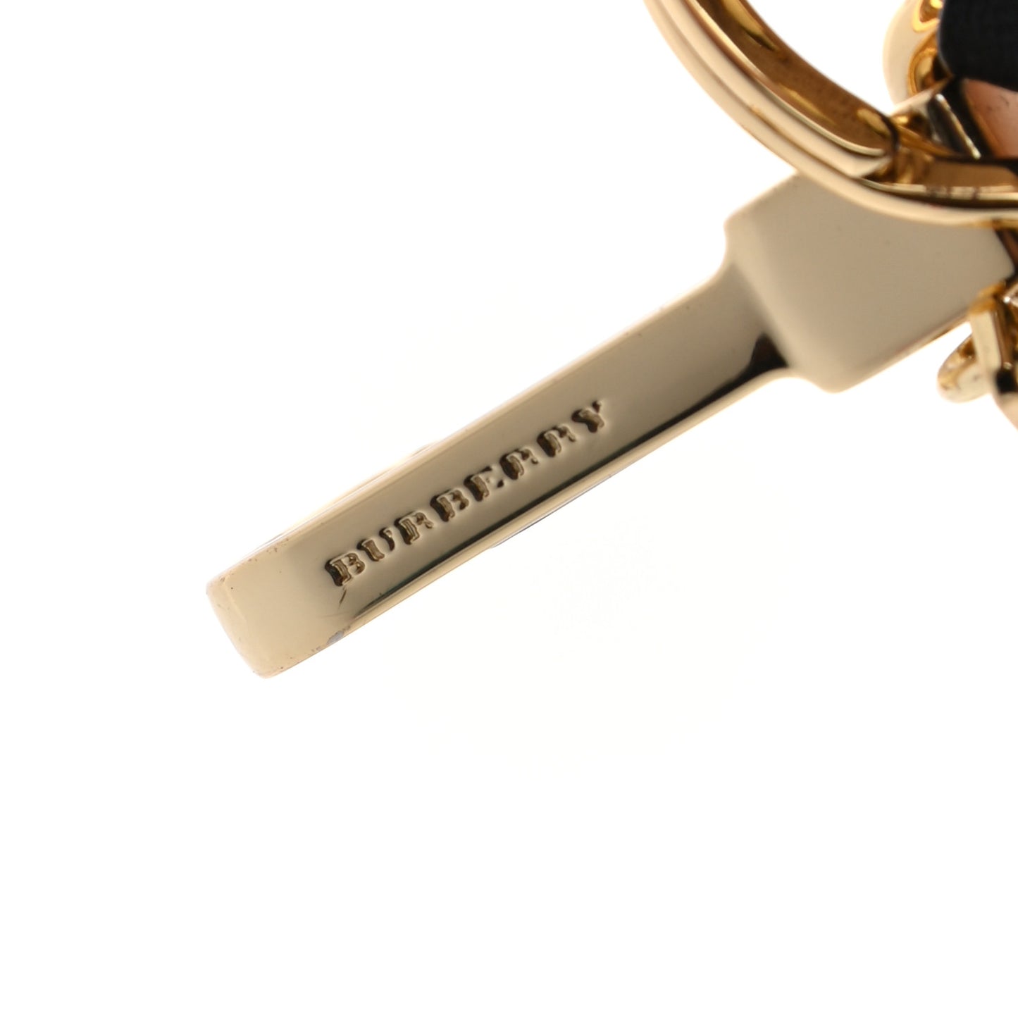Cashmere Studded House Check Thomas Bear Bag Charm Camel Gold
