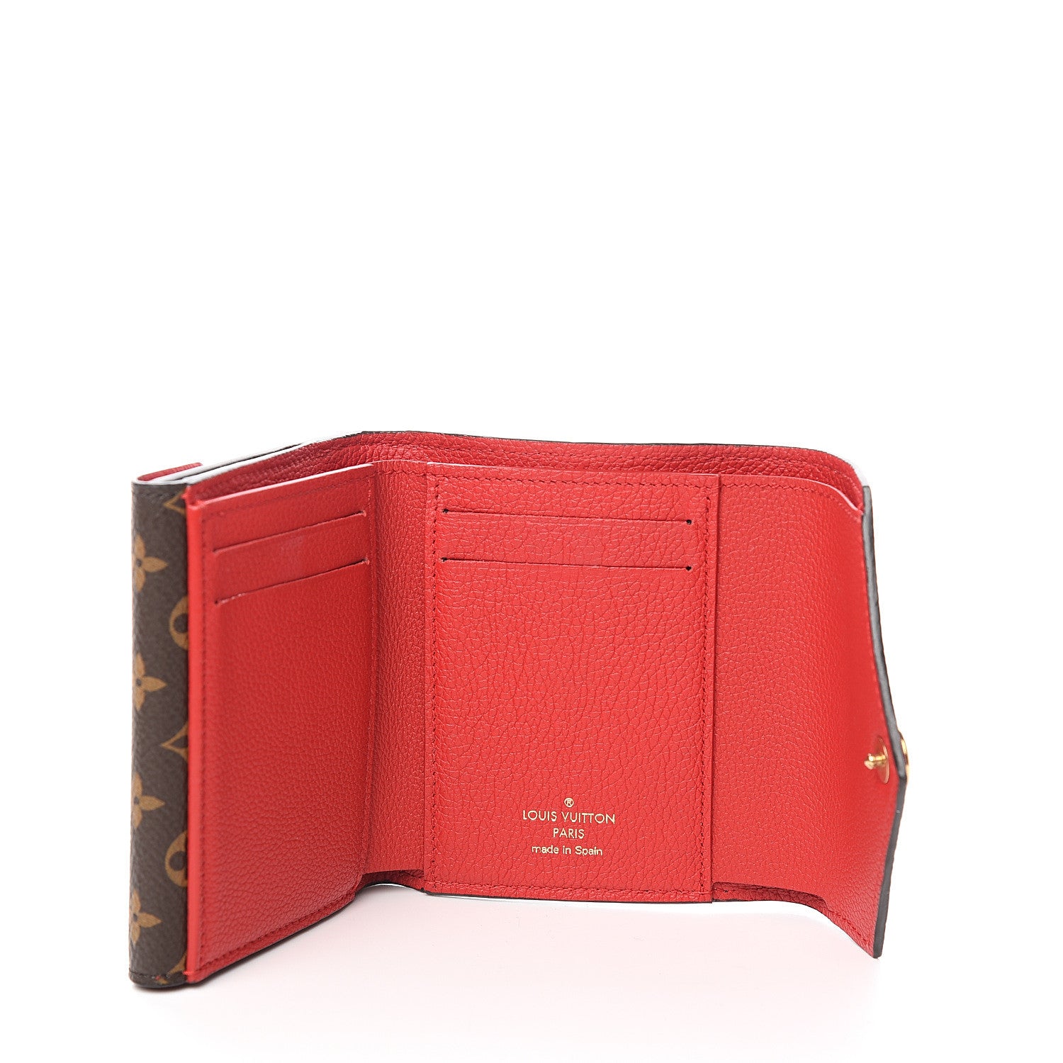 Louis Vuitton Grained Calfskin Monogram Double V Compact Wallet Rubis 4 of 7