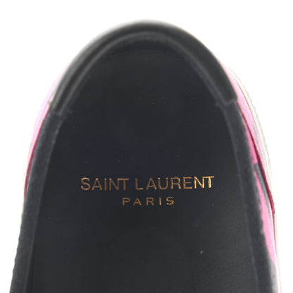 Saint Laurent Nappa Zebra Womens Venice Slip On Sneakers 39 Fuchsia Black 7 of 10