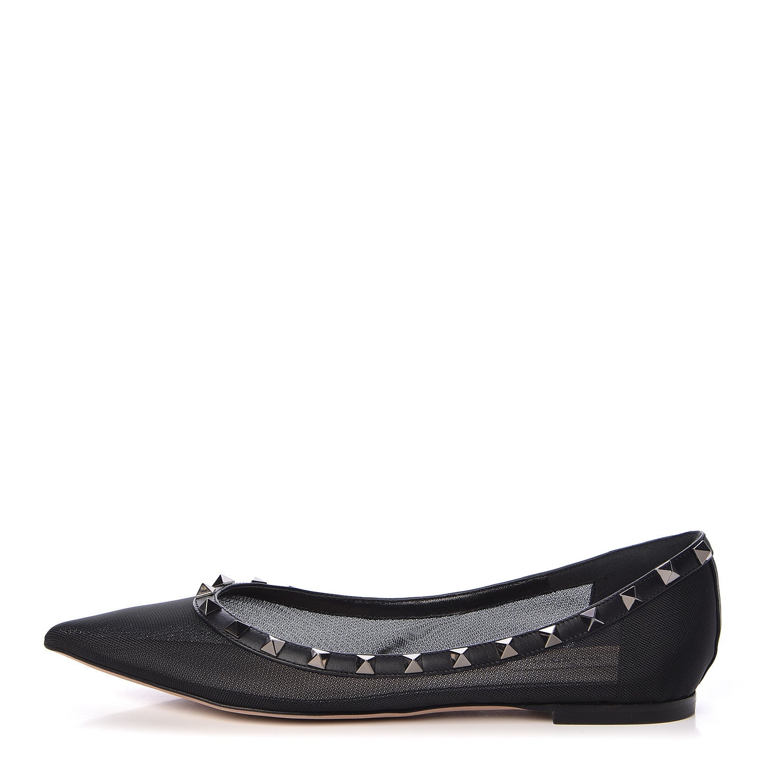 Valentino Garavani Mesh Rockstud Ballerina Flats 40 Black 1 of 7